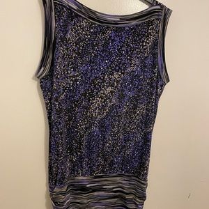 BCBG Purple and Black size large Short Dress new without tag